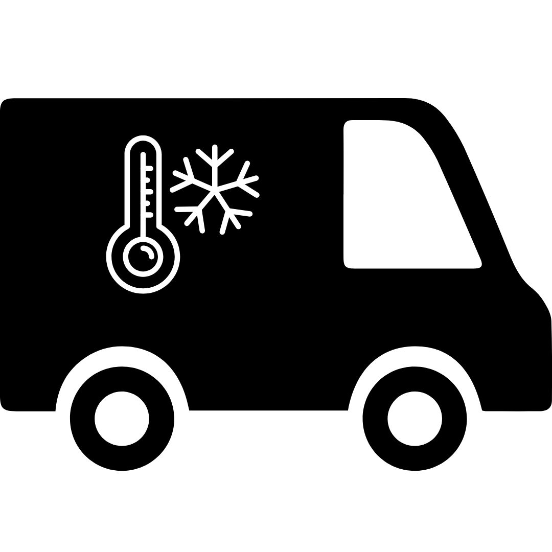 Mikroautobusas su šaldytuvu ikona