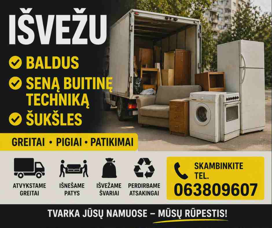 BALDŲ IŠVEŽIMAS